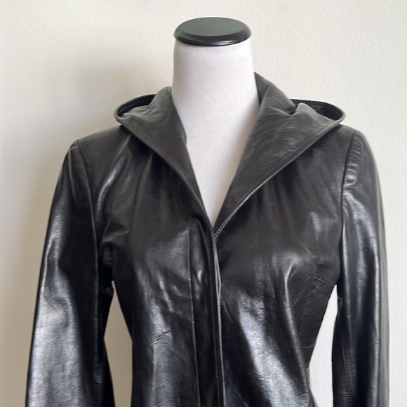 Woman’s leather jacket chaiken and Capone black size 8 vintage - Picture 3 of 10